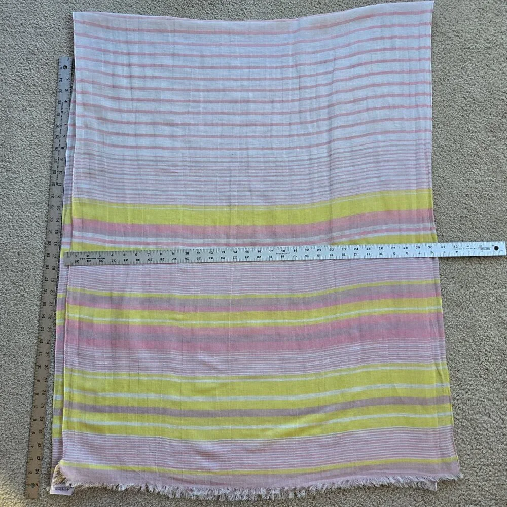 GAP Linen Cotton Scarf Pink Yellow